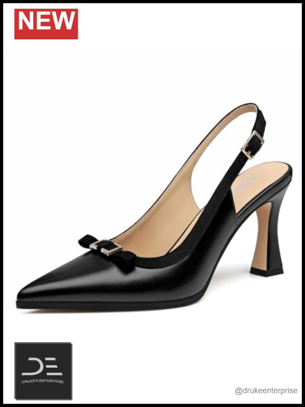 Faux Leather Slingback High Heels Pointed Toe Women's Pumps